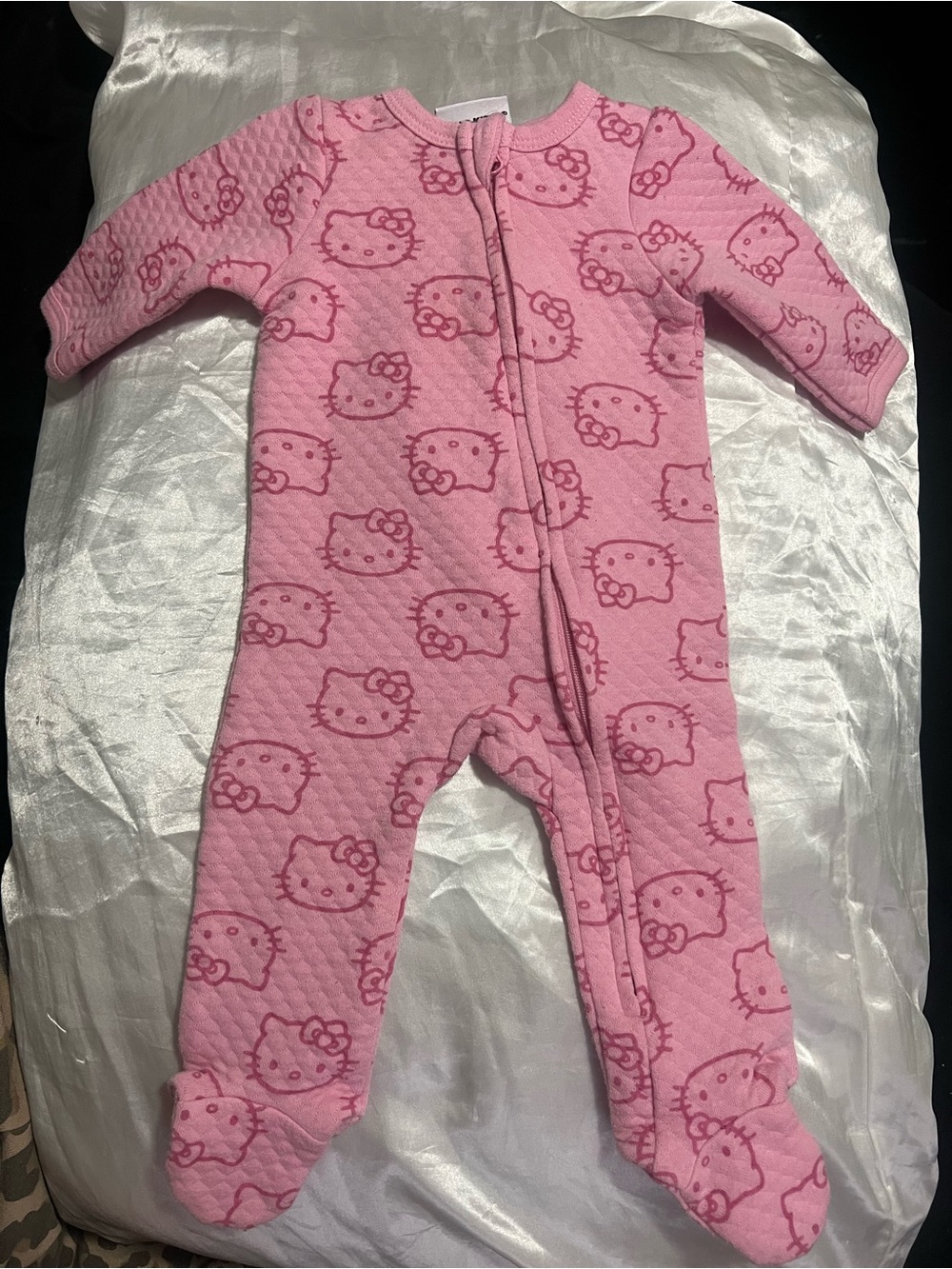Hello Kitty Pink Quilted Footed One-Piece